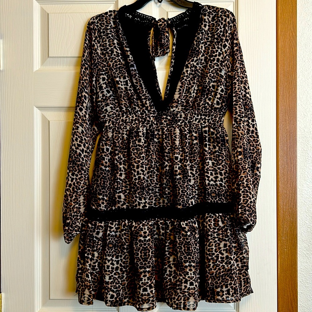 Kendall + Kylie New Leopard Print Dress Size M